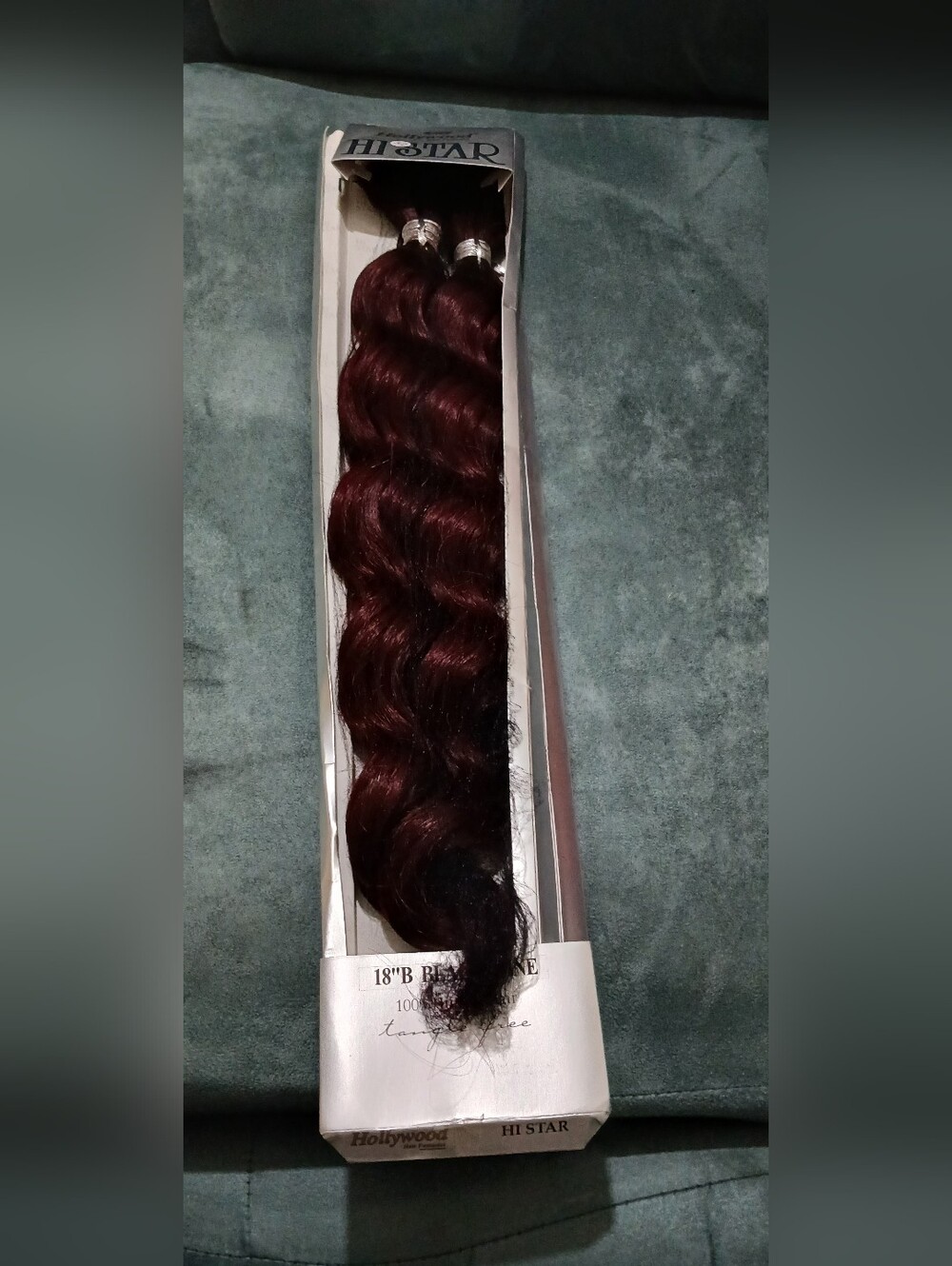 18" Hollywood Hi Star Deep Waves 100% Human Hair For Braiding (2 Pk) Black Wine
